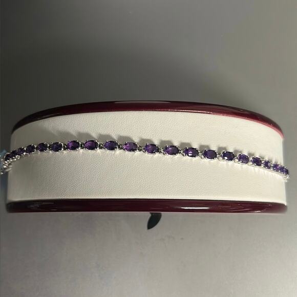 Beautiful Genuine Amethyst Bracelet 7.25in, 4.5mm 7.98ctw~Retail $1300~NEW - Picture 14 of 14